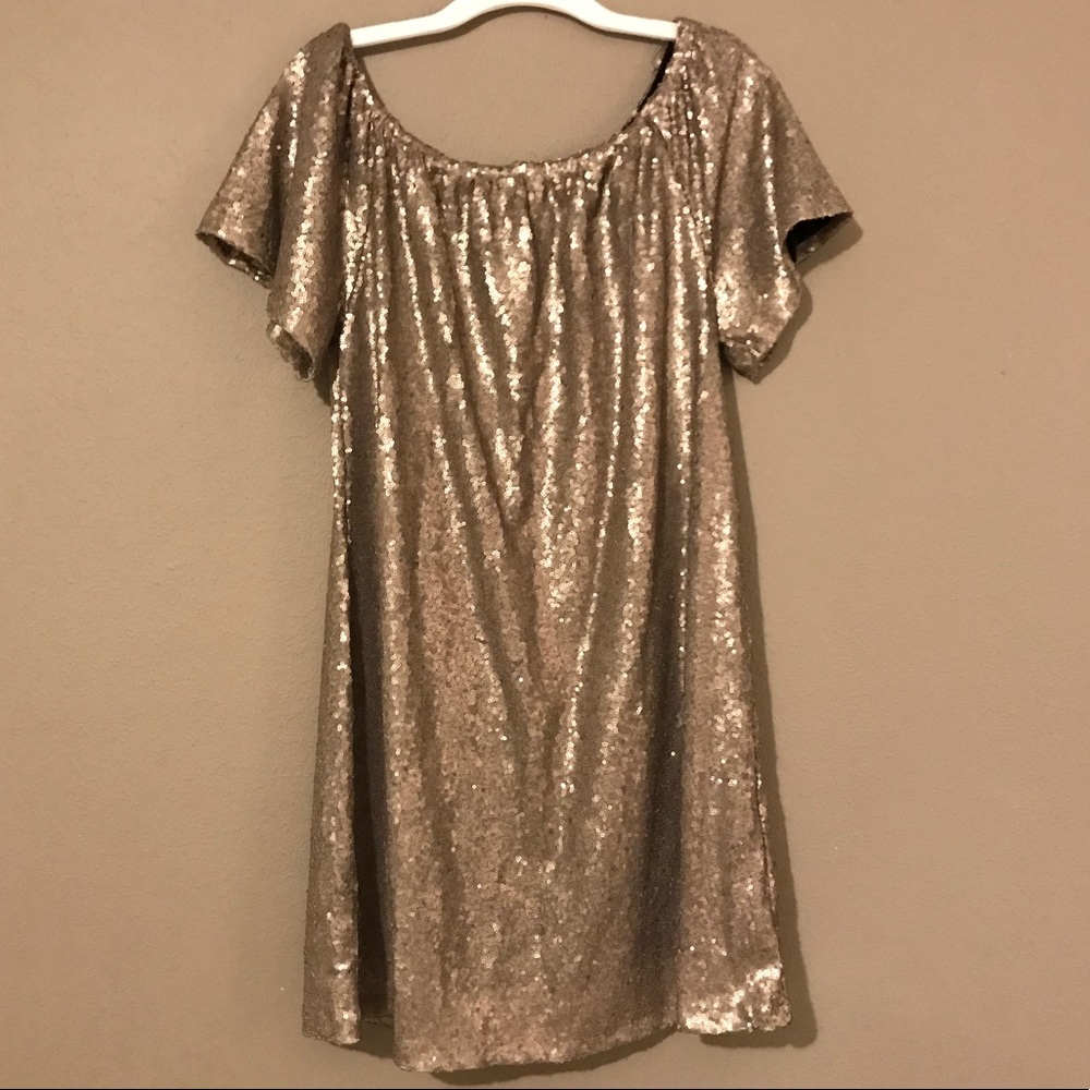 Gold sequin dress